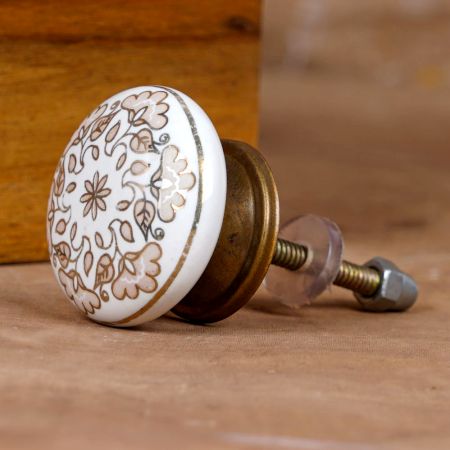 Pink Golden Floral Cabinet Knobs for Drawer